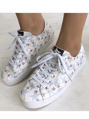 NEW OTBT Court Star Print Sneakers Size 7M Leather Upper Casual